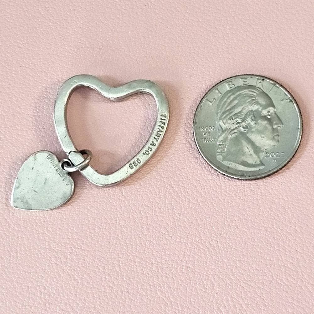 💖 Tiffany & Co. Sterling Silver 925 Heart Key Ring & Vintage Heart Charm 💖 - Picture 7 of 13
